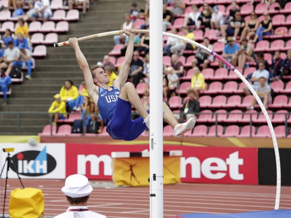 Tampere Finland July Cole Riddle Usa Pole Vault Event Iaaf — Stock Photo, Image