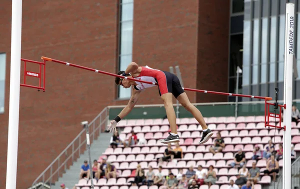 Tampere Finland July Ersu Sasma Turkey Pole Vault Event Iaaf — Stock Photo, Image