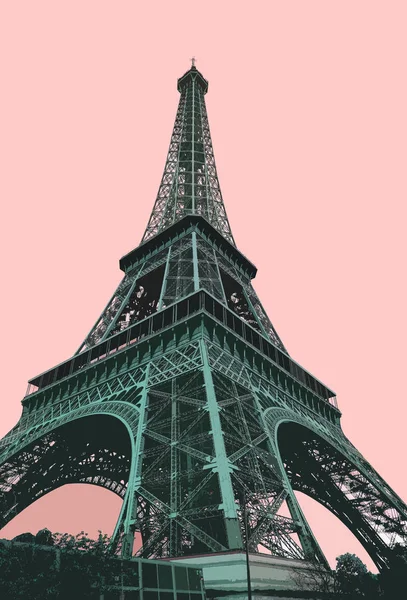 Eiffel Tower Retro Postcard Styled — Stock Photo, Image