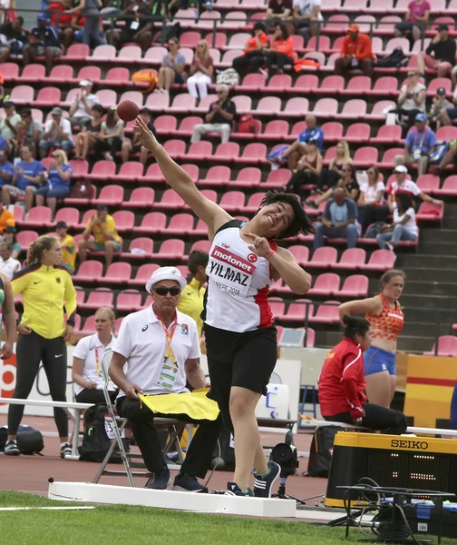 Tampere Finland July Aysel Yilmaz Turkey Shot Put Final Iaaf — Stock Photo, Image