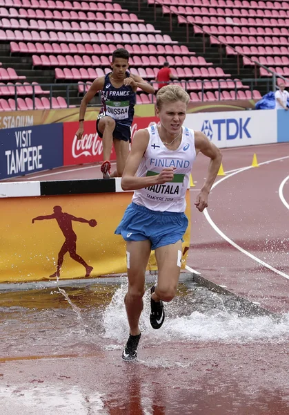 Tammerfors Finland Juli Wilho Hautala Från Finland Kör 3000 Meter — Stockfoto