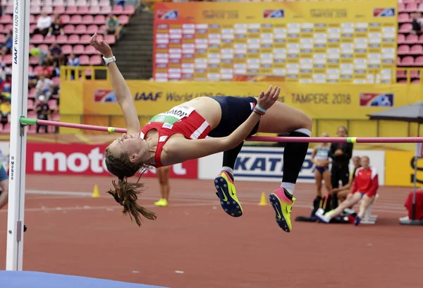 Tampere Finlandiya Temmuz 2018 Jana Novotna Çek Cumhuriyeti Iaaf Dünya — Stok fotoğraf