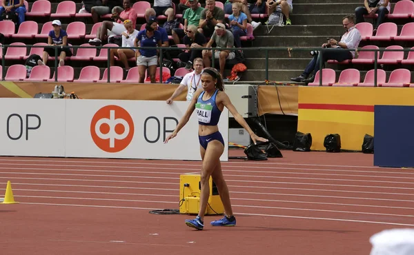 タンペレ フィンランド アンナ ホール アメリカ 七種競技イベント Iaaf U20 選手権タンペレ フィンランドで — ストック写真