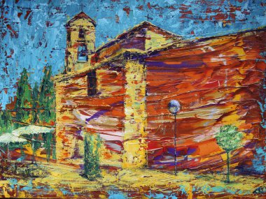 Eski İspanyol kilisesisoyut sanat boyama
