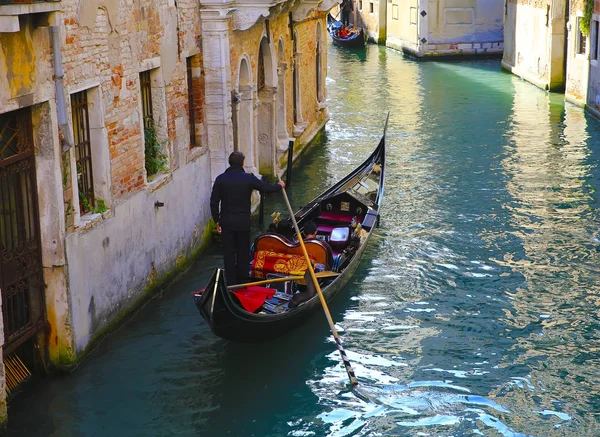 Gondola Benátkách Itálie — Stock fotografie