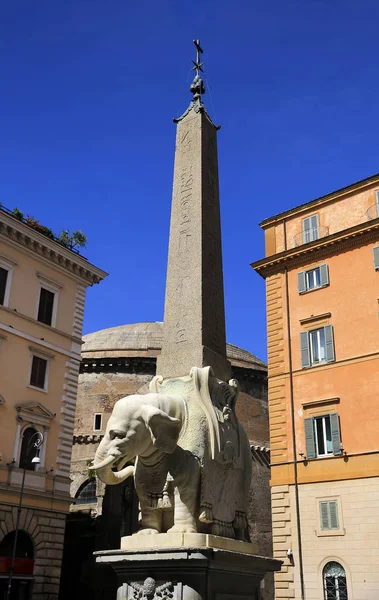 Elefante Plaza Minerva Roma Italia —  Fotos de Stock