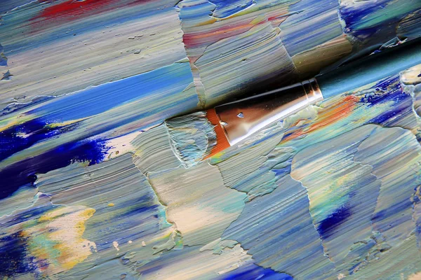Closeup Background Brush Palette — Stock Photo, Image