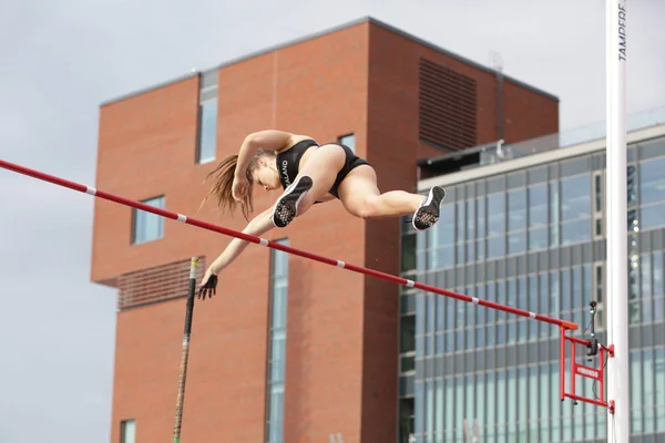 Tampere Finlande Juillet Lisa Gunnarsson Suède Remporte Argent Finale Saut Images De Stock Libres De Droits