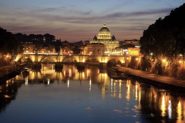 Roma, İtalya Tiber ve St. Peter's Katedrali, görüntüleme