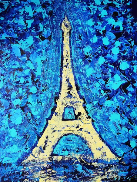 Peinture Artistique Tour Eiffel — Photo