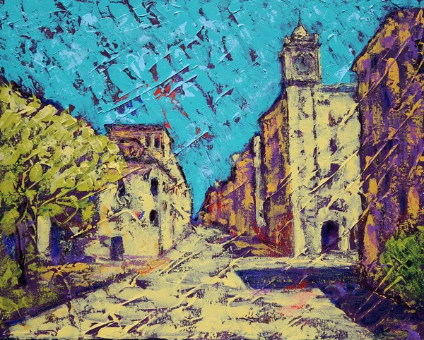 Schilderij Van Calle Zamora Salamanca Spanje — Stockfoto
