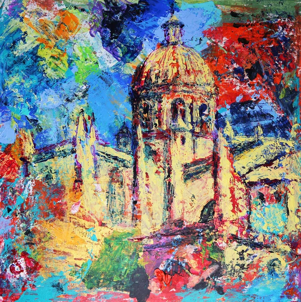 Abstrakte Malerei Der Kirche Von Salamanca — Stockfoto