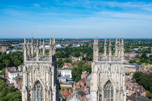 Widok Wież York Minster — Zdjęcie stockowe