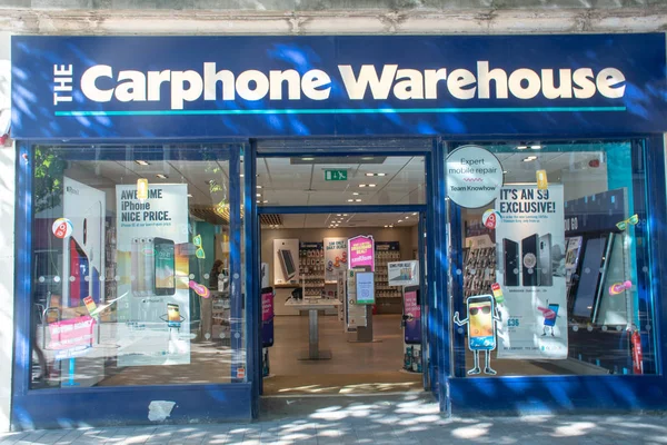 Trupu Yorkshire Června 2018 Nakupujte Znamení Carphone Warehouse — Stock fotografie