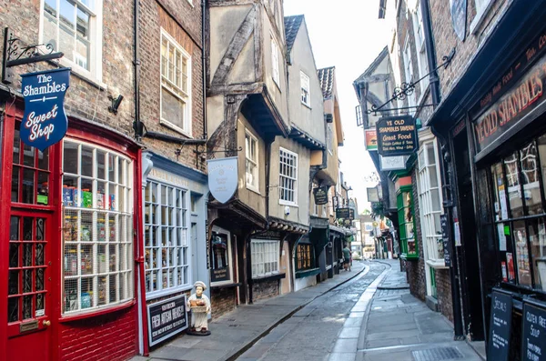 York Yorkshire Giugno 2018 Guardando Fondo Alla Vecchia Strada Caos — Foto Stock