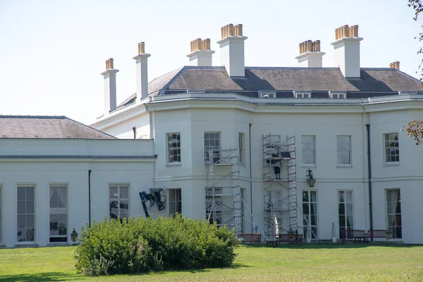 Hylands Park Chelmsford Essex Septiembre 2018 Casa Histórica Siendo Restaurada — Foto de Stock
