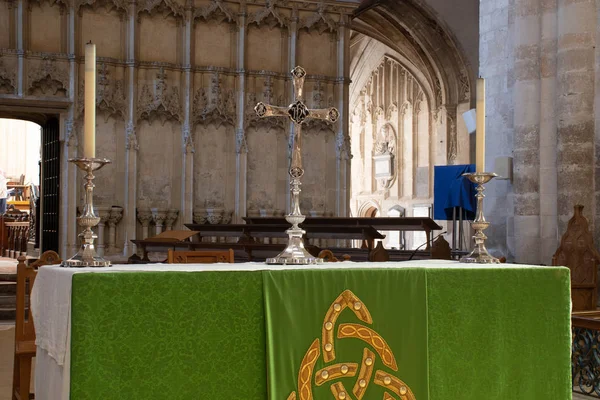 Altare Tradizionale Nella Grande Chiesa Anglicana — Foto Stock