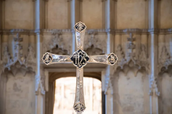 Ornate religous cross in church