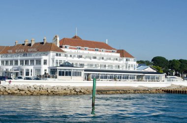 Poole Dorset Uk - 20 Ekim 2018: sığınak lüks otel Sandbanks Poole Harbour Dorset İngiltere'de