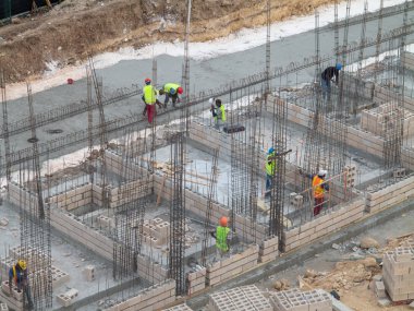 Ocho Rios Jamaika - 5 Şubat 2019: otel inşaatı devam eden Vakıflar için