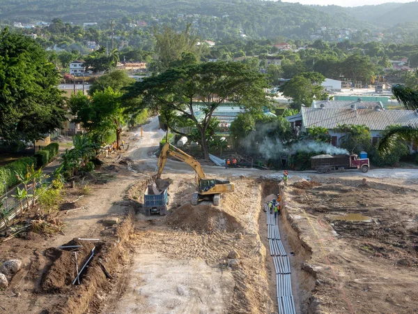 Ocho Ríos Jamaica Enero 2019 Construcción Curso Para Las Fundaciones —  Fotos de Stock