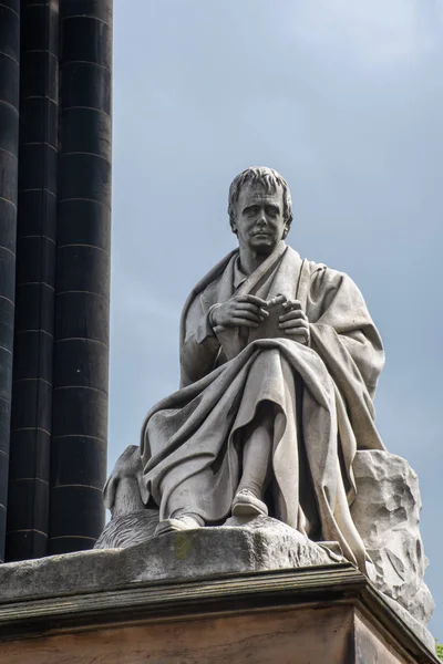 Staty Författaren Sir Walter Scott Princes Street Edinburgh — Stockfoto