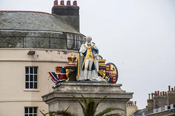 Szczyt George Trzeciego Jubileuszowego Posągu Weymouth Dorset Anglii — Zdjęcie stockowe