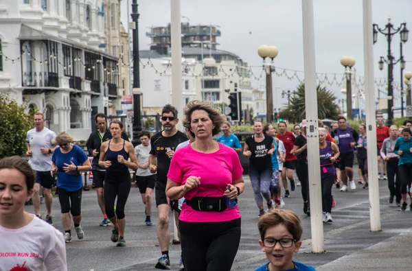 Worthing United Kingdom July 2019 Fun Runners Running Worthing Seafron — Stock Photo, Image