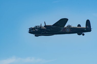 Clacton Birleşik Krallık 23 Ağustos 2019 -: Battle of Britain memorial flight Lancaster Bomber at Clacton airshow