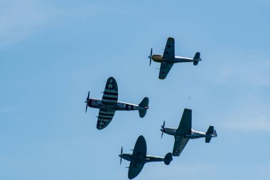 Clacton Birleşik Krallık 23 Ağustos 2019 -: İkinci Dünya Savaşı savaşçıları Clacton airsho'da