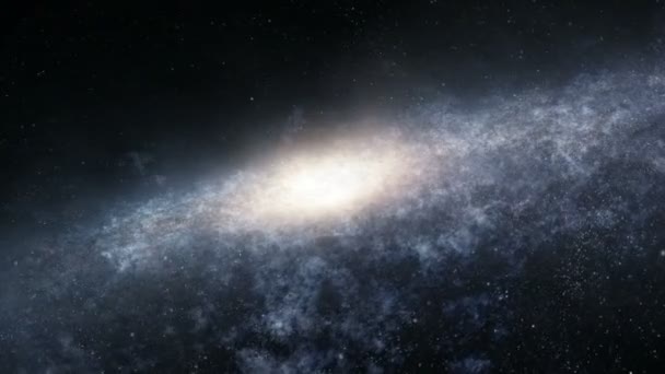 Бесшовная Анимация Полета Глубины Спиральной Галактики — стоковое видео