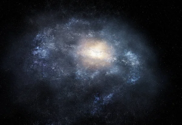 Parlak Sarmal Kolları Olan Uzak Galaksi Çizimi — Stok fotoğraf