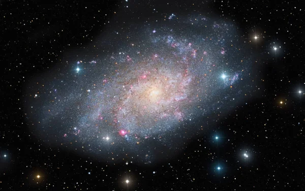 Astronomical Image M33 Spiral Galaxy Constellation Triangulum Elements Image Furnished — Stock Photo, Image