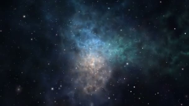 Sömlös Loopbar Animering Flygande Genom Den Kosmiska Nebulosan — Stockvideo