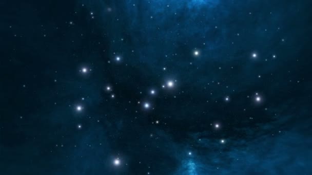 Naadloos Loop Bare Animatie Van Draaiende Sterren Dark Nebula — Stockvideo