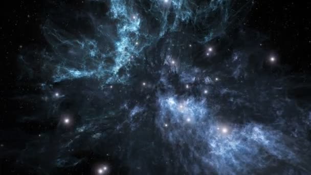 Зацикленная Анимация Вращающейся Космической Туманности Темными Звездными Пылевыми Облаками — стоковое видео