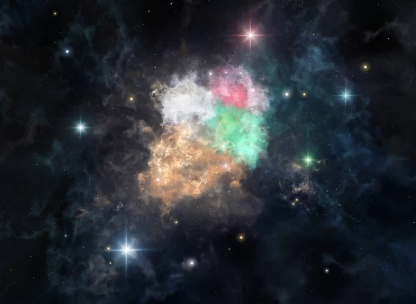 アイスクリームの形をした宇宙星雲のイラスト — ストック写真