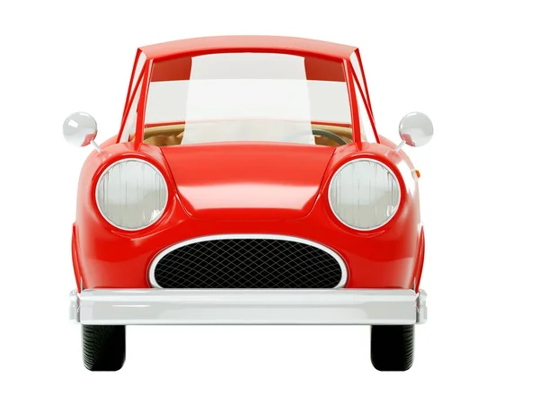 Retro car 1970 cartoon front — Stock Photo, Image