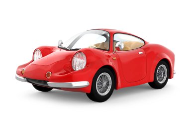 retro sport car cartoon 3d