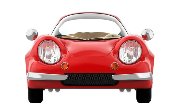 Retro sport car cartoon 3d anteriore — Foto Stock