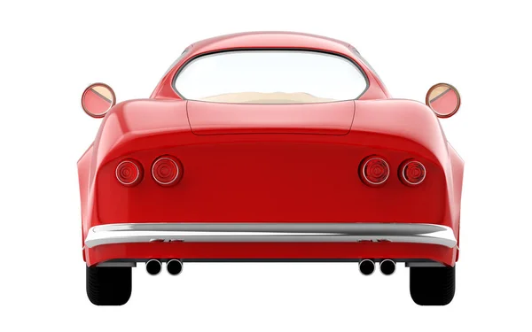 Retro deporte coche de dibujos animados 3d espalda —  Fotos de Stock