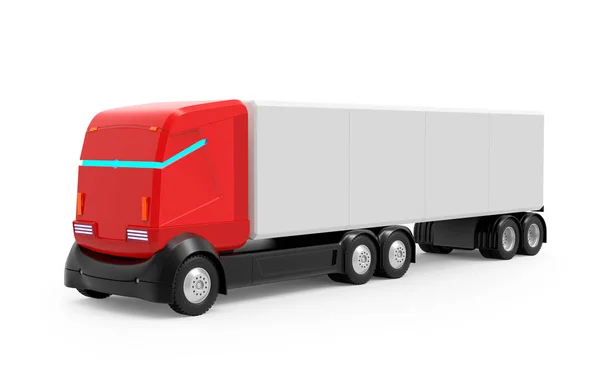 Self-driving truck futuristic red — Stock Photo, Image