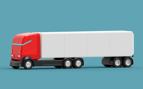 Self-driving truck futuristic red — Stock Photo, Image