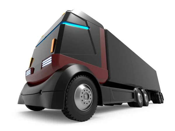 Auto-condução caminhão futurista preto — Fotografia de Stock