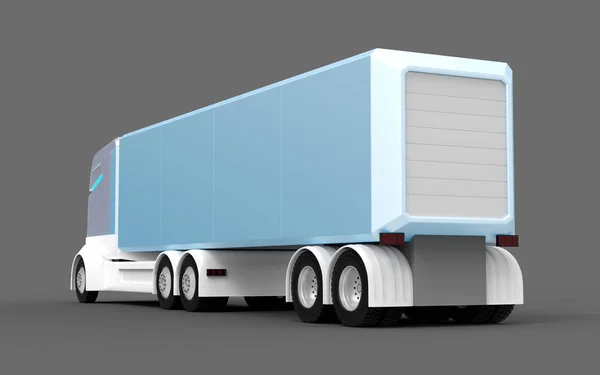 Self-driving truck futuristic back — Stock Photo, Image