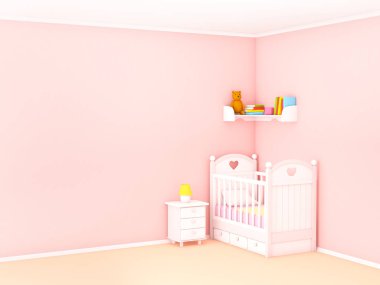 bebek yatak odası boş duvar