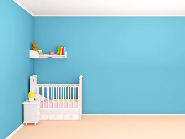 Babys hálószoba üres fal lakás — Stock Fotó