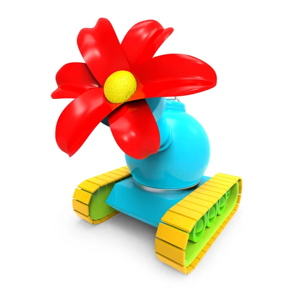 탱크 장난감 꽃 — 스톡 사진