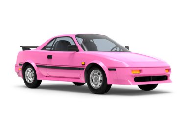 Araba 1980 cyberpunk pembe