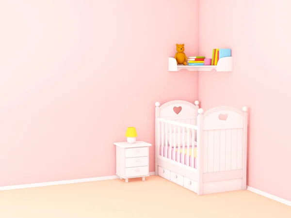 Детская спальня пустая стена — стоковое фото